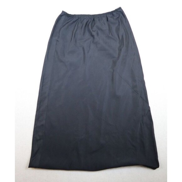 BARBIZON - VINTAGE WOMEN'S BLACK CREPE MIDI SKIRT SLIP - HALF SLIP - SIZE S - Picture 1 of 11
